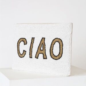 Ciao for now beaded clutch